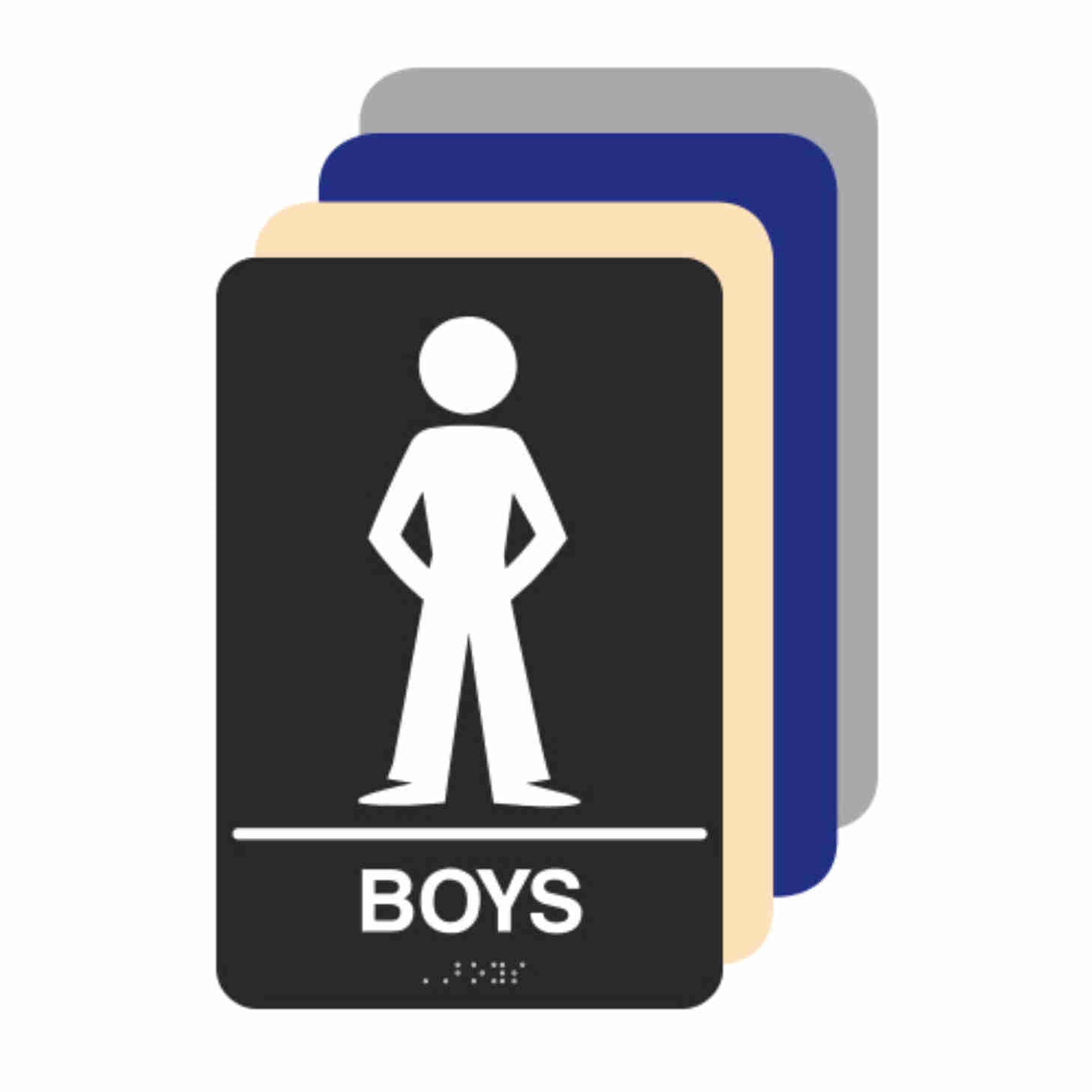 ADA Braille BOYS RESTROOM sign 6"x9"