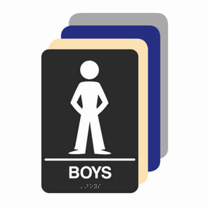 ADA Braille BOYS RESTROOM sign 6"x9"