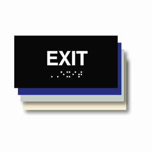 ADA Braille EXIT plaque 6"x3"