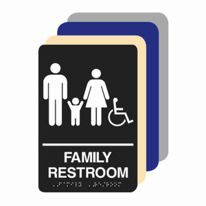 ADA Braille FAMILY RESTROOM ACCESSIBLE sign 6"x9"