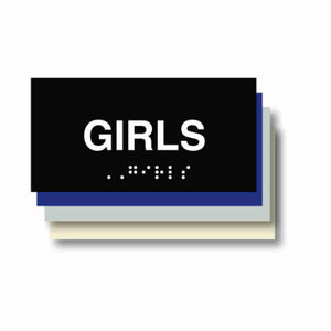 ADA Braille GIRLS plaque 6"x3"