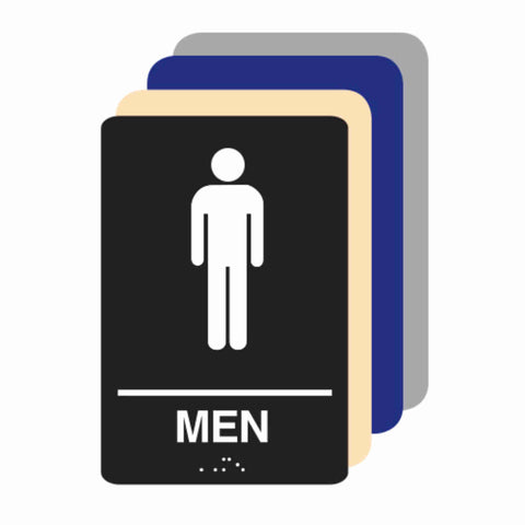 ADA Braille MEN RESTROOM sign 6"x9"