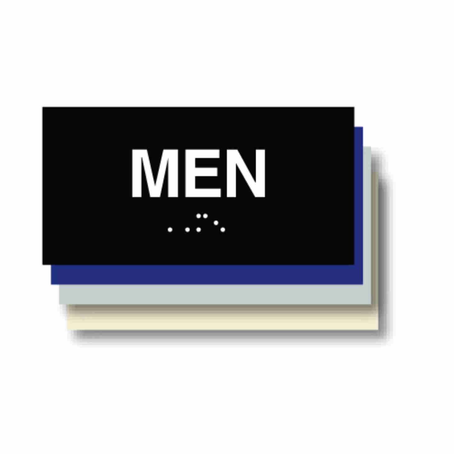 ADA Braille MEN plaque 6"x3"