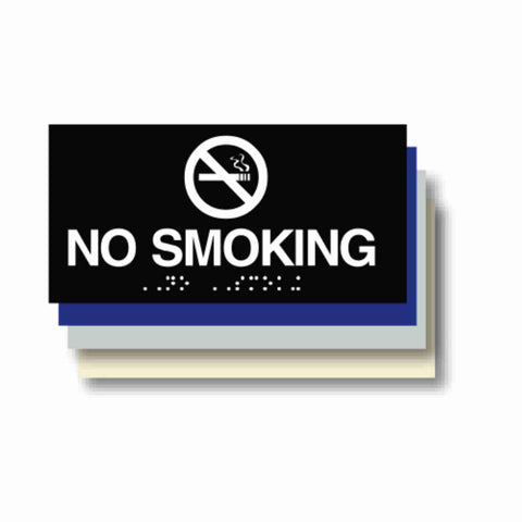 ADA braille NO SMOKING plaque 6"x3"