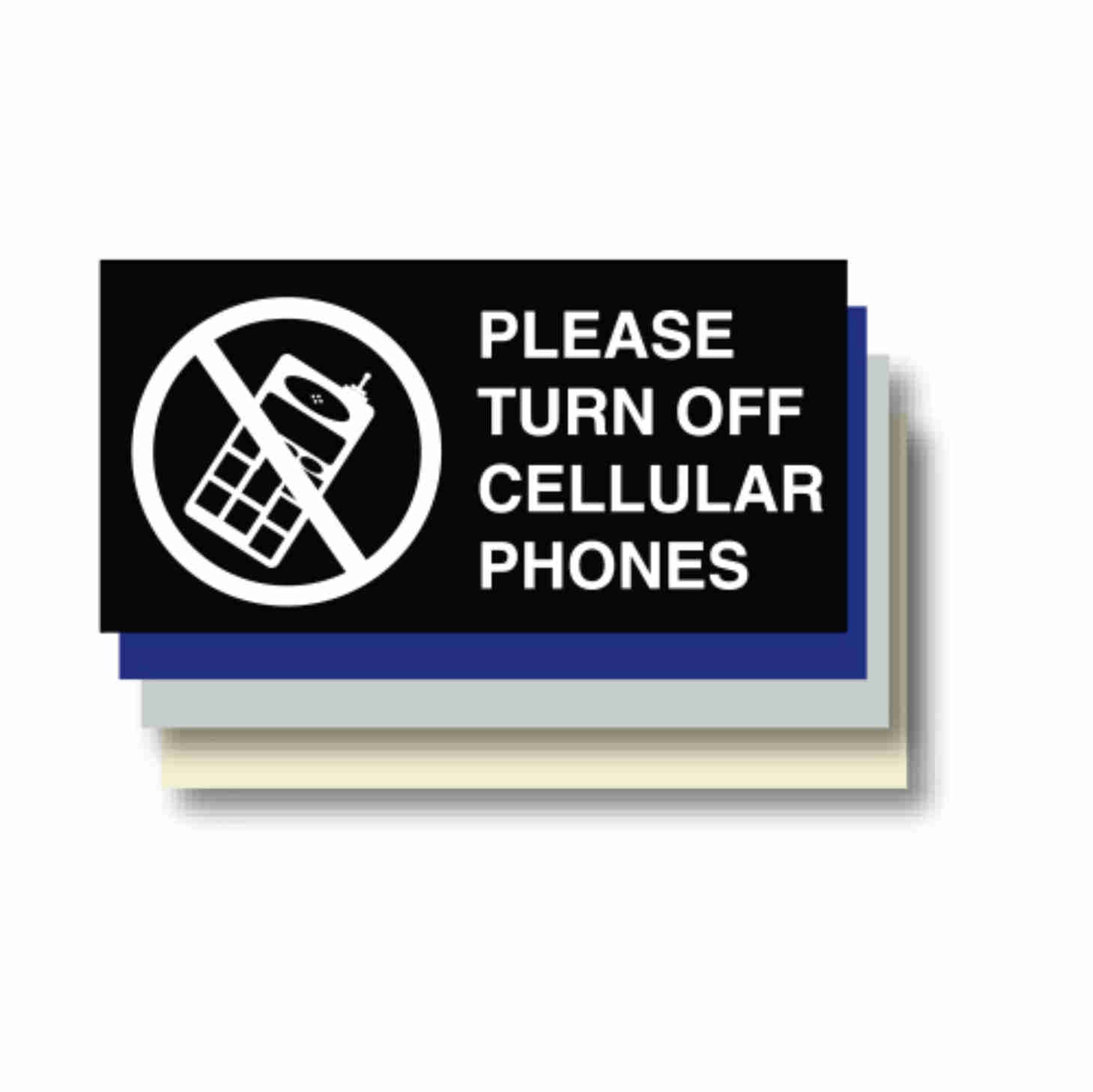 ADA braille PLEASE TURN OFF CELLULAR PHONES plaque 6"x3"