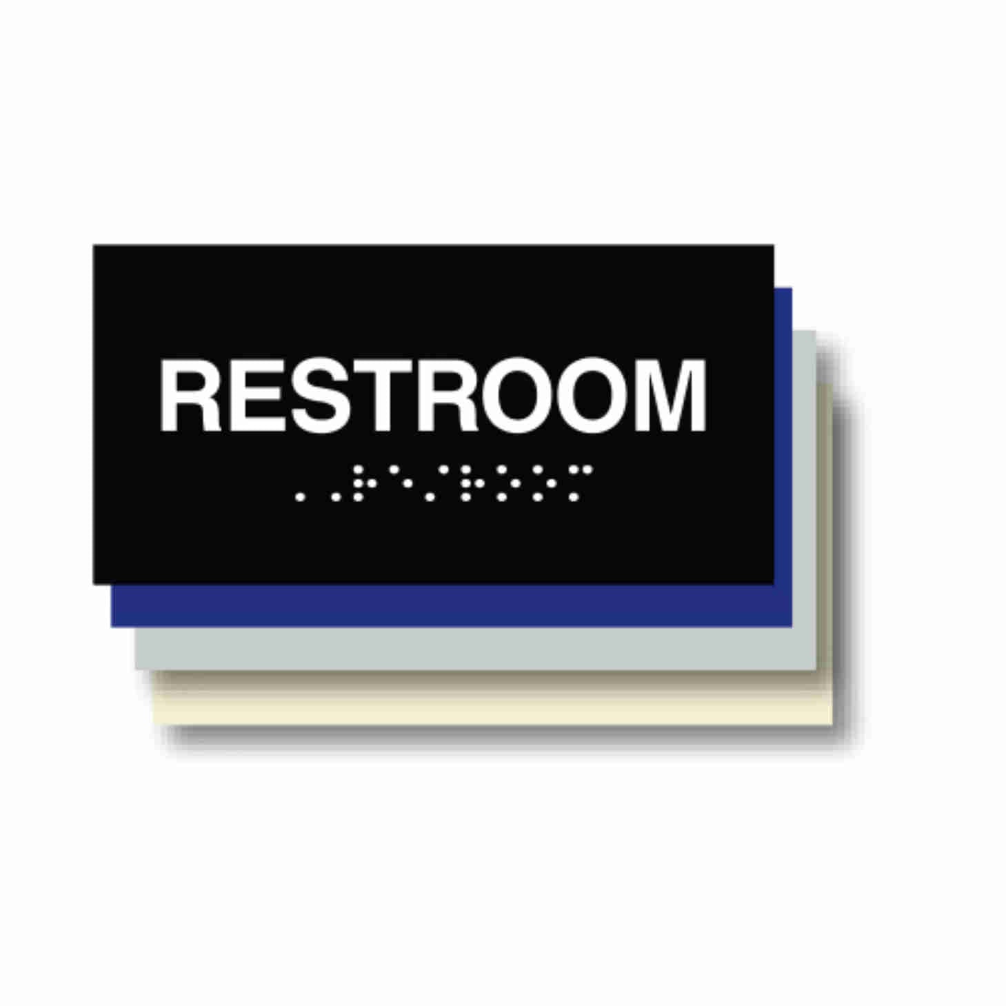 ADA braille RESTROOM plaque 6"x3"