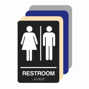 ADA Braille UNISEX RESTROOM sign 6"x9"