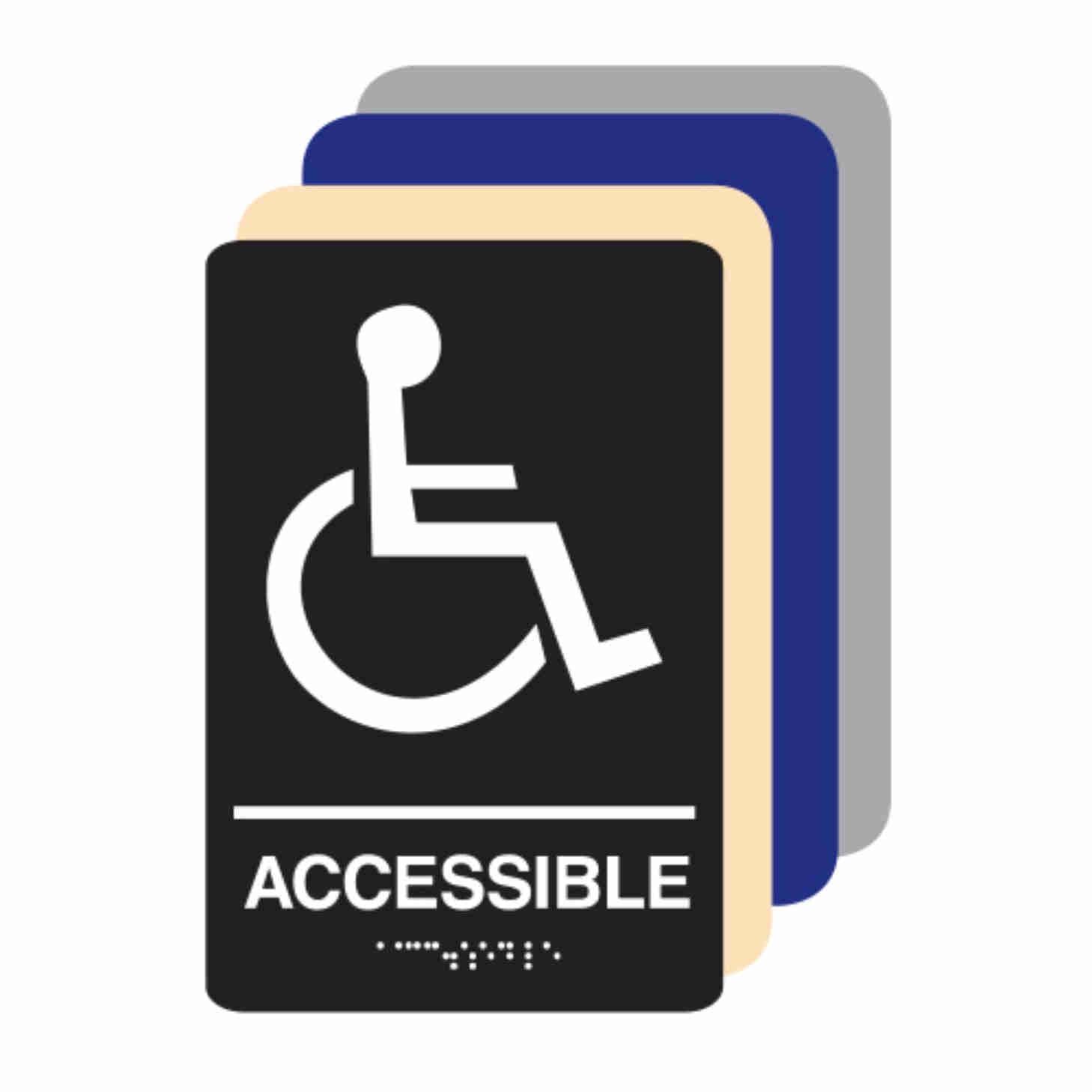 ADA Braille WHEELCHAIR ACCESSIBLE sign 6"x9"