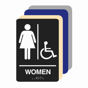 ADA Braille WOMEN ACCESSIBLE RESTROOM sign 6"x9"